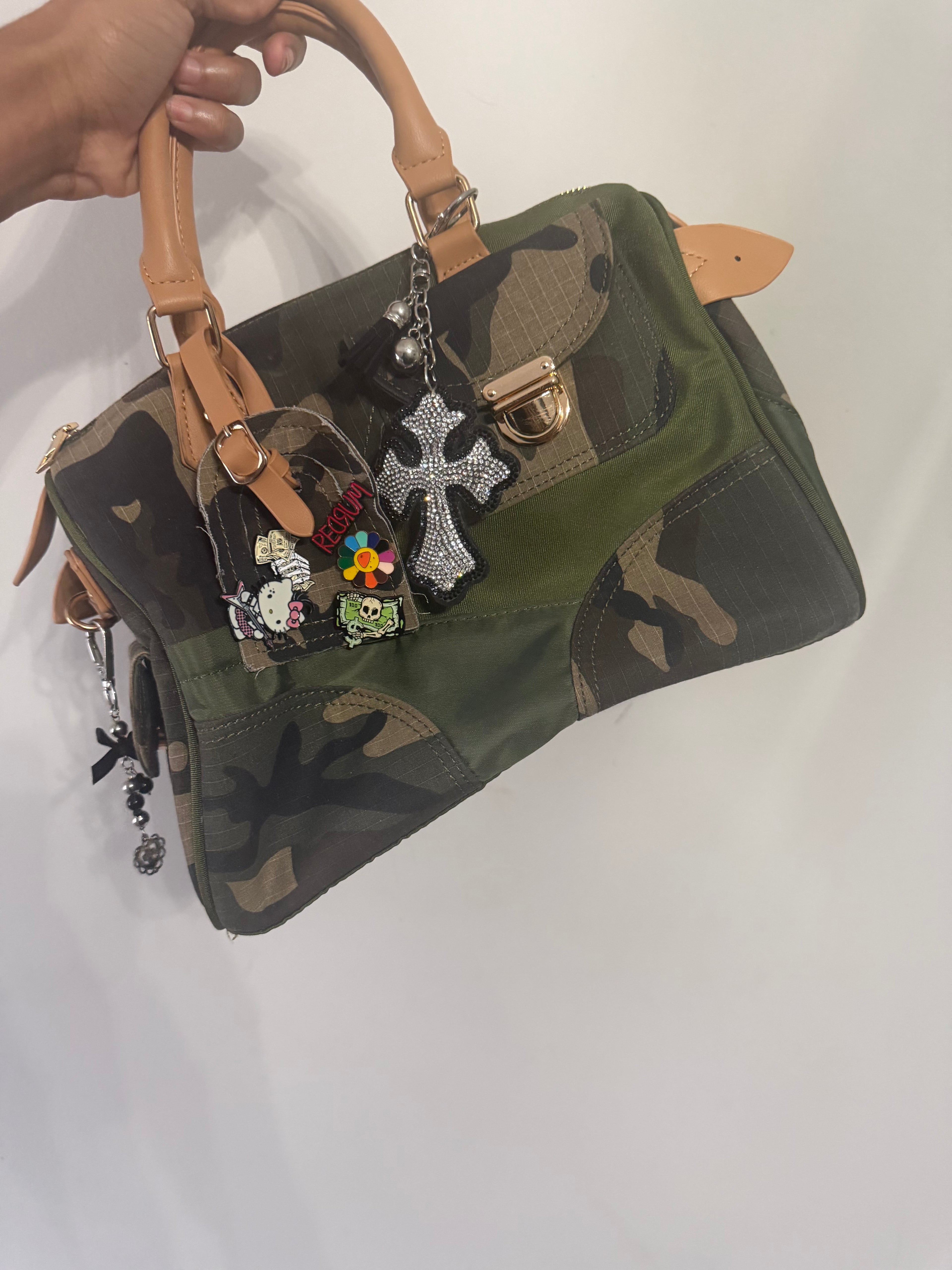 Custom Camo Charm Bag