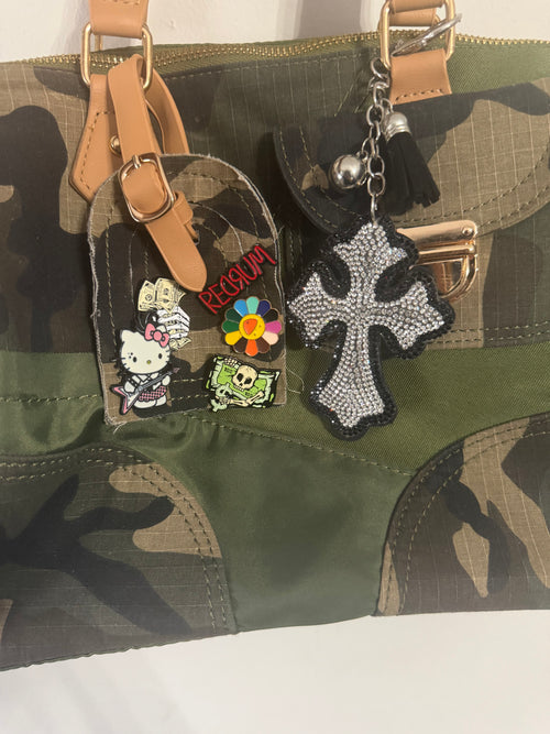 Custom Camo Charm Bag